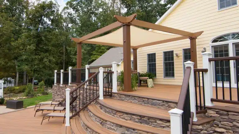 Trex Pergola Vision shading a deck
