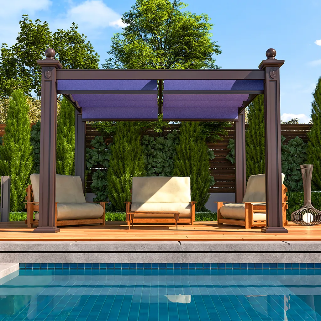 Windsor aluminum patio cover with retractable canopies