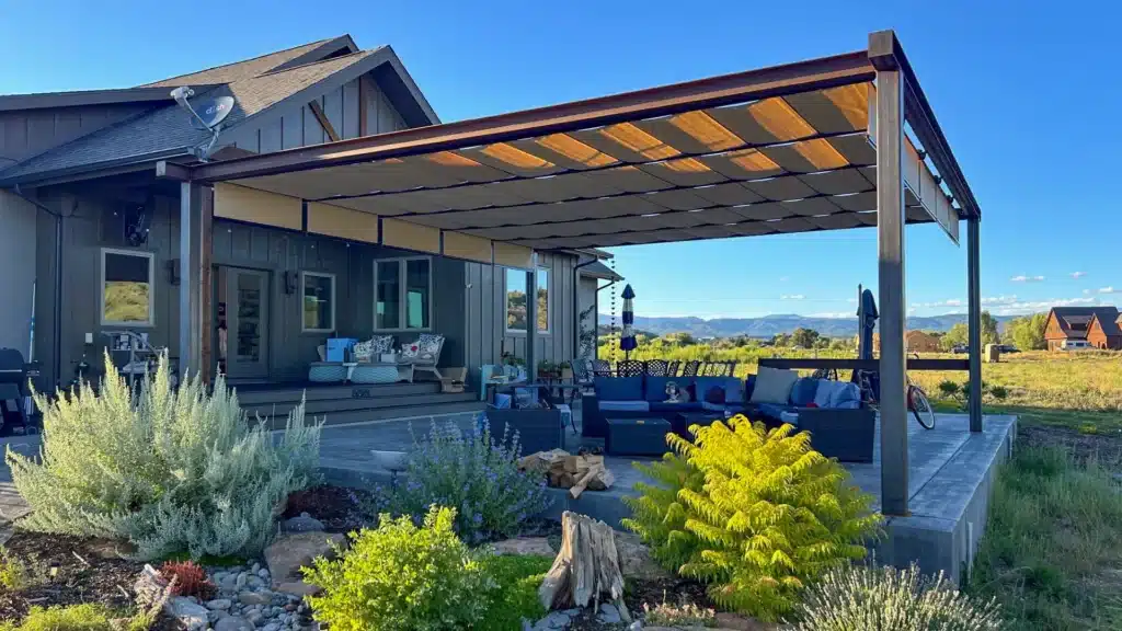 ShadeFlex Classic Outdoor Canopies Over Backyard Patio