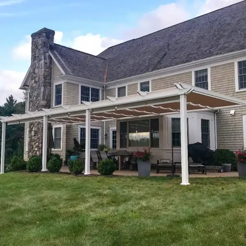 Atlas-Aluminum-Pergola-Attached-To-Home-Beige