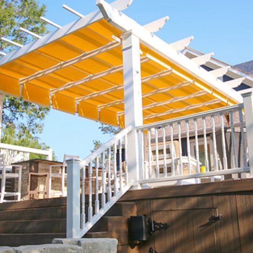 Trex Pergola with Retractable Pergola Canopies